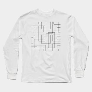 Artistic Black Line Art Long Sleeve T-Shirt